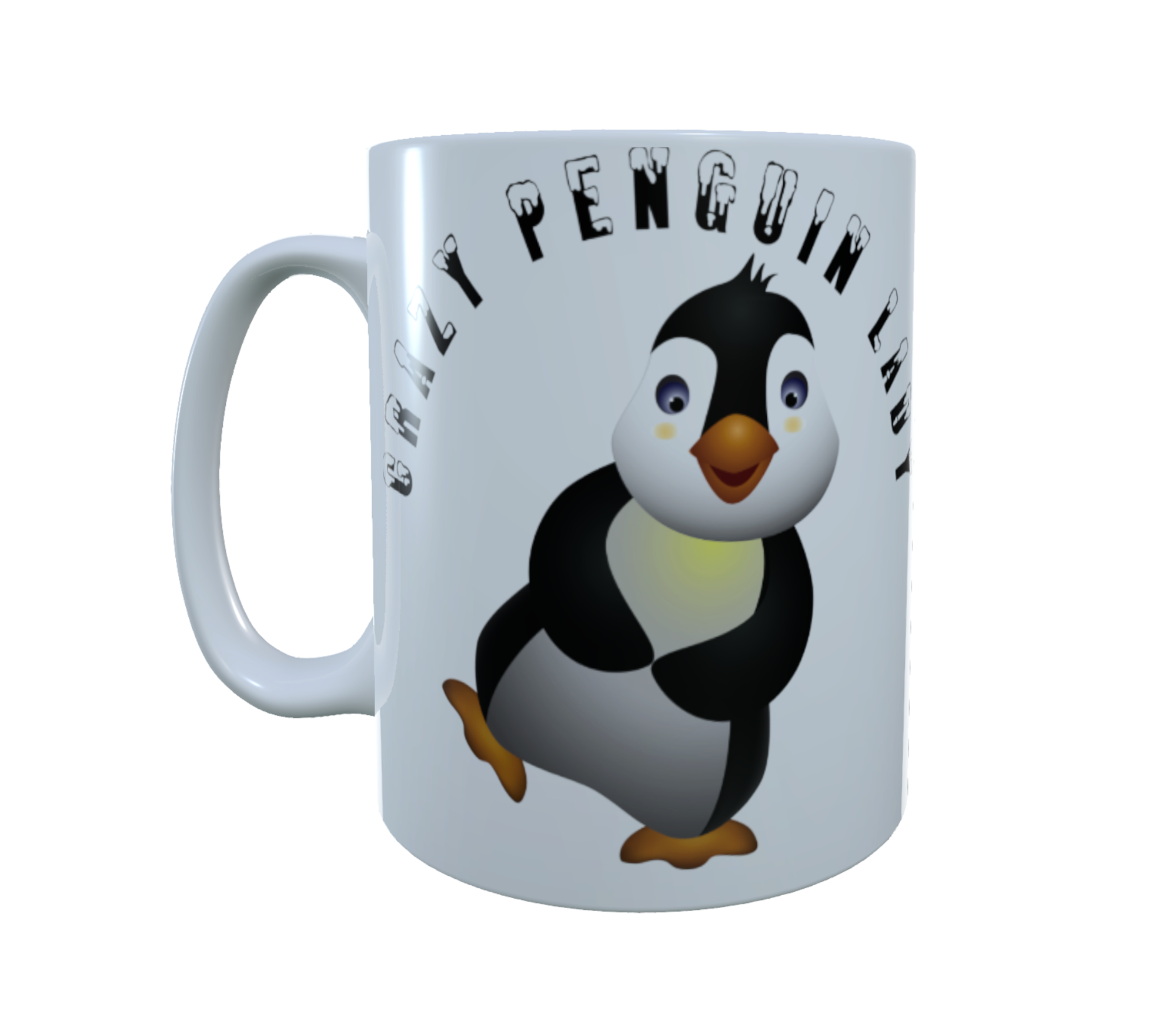 Penguin Ceramic Mug - Crazy Penguin Lady